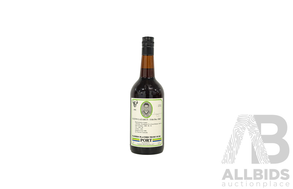 8 X 1991 Canberra Raiders Players Trust Fund Port 750ml Bottles - Personally Signed by Raiders Legends
