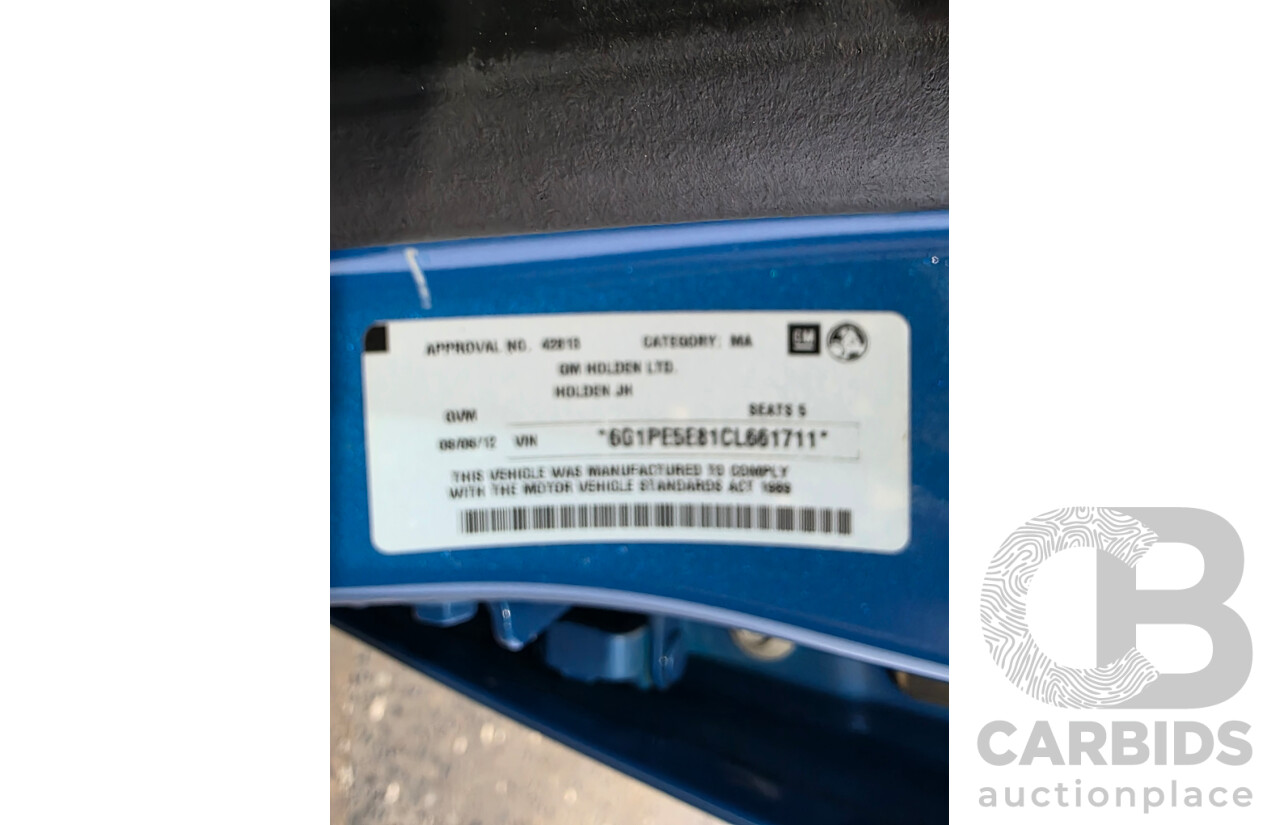 6/2012 Holden Cruze SRi-V JH MY12 4d Sedan Blue 1.4L
