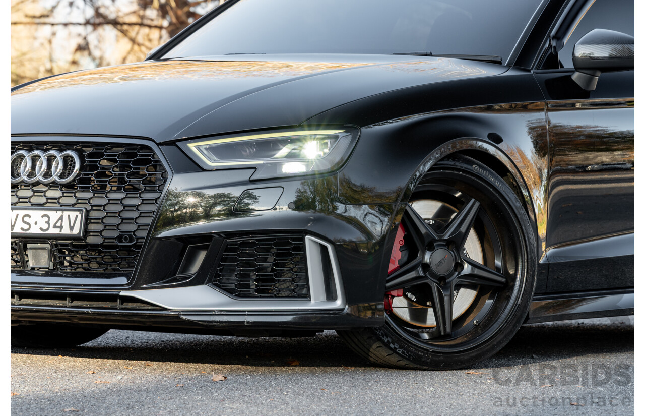 8/2017 Audi RS3 Quattro (AWD) 8V 4d Sedan Mythos Black Turbo 2.5L - Modified Stage 2