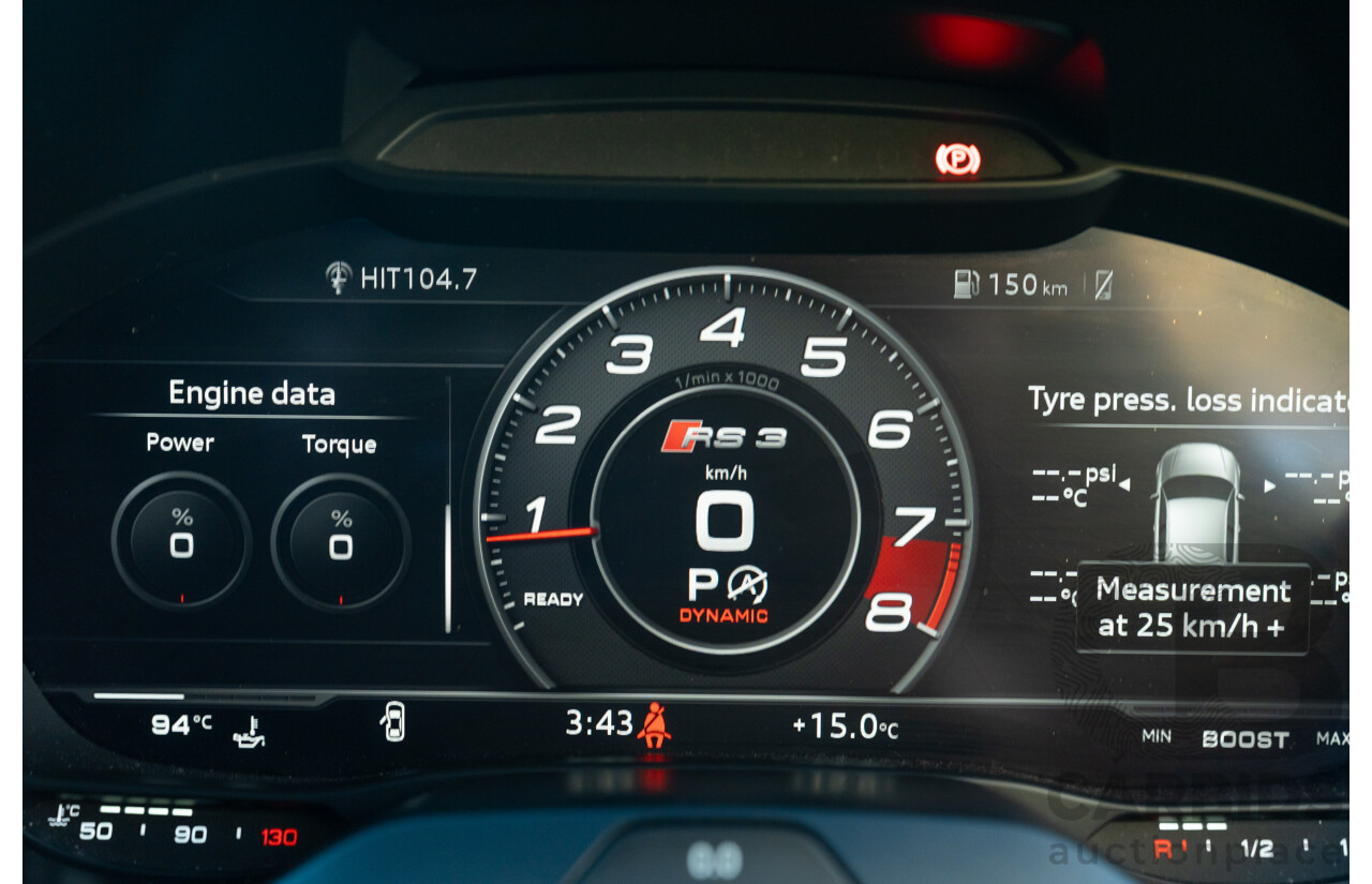8/2017 Audi RS3 Quattro (AWD) 8V 4d Sedan Mythos Black Turbo 2.5L - Modified Stage 2