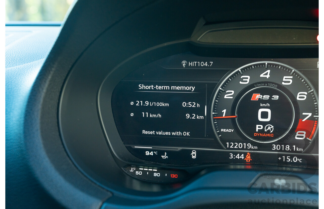 8/2017 Audi RS3 Quattro (AWD) 8V 4d Sedan Mythos Black Turbo 2.5L - Modified Stage 2
