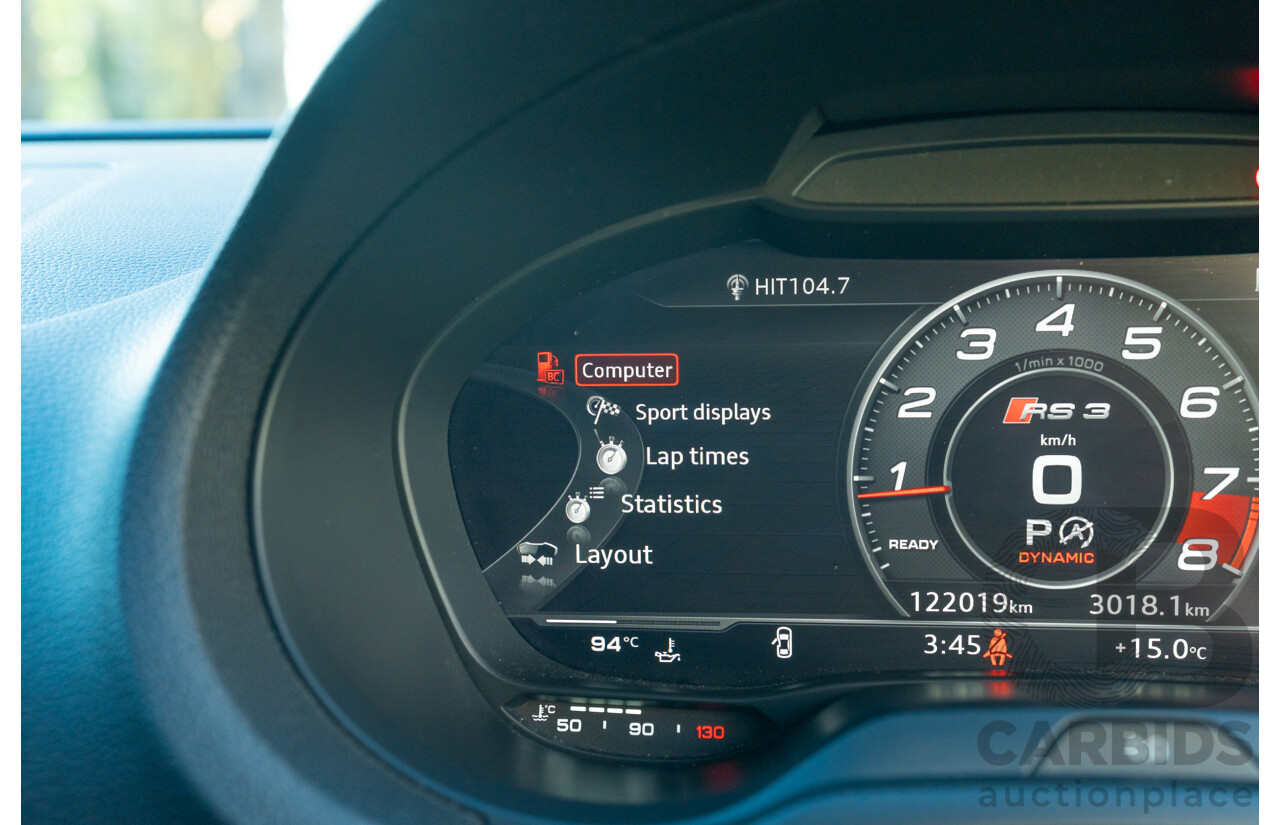8/2017 Audi RS3 Quattro (AWD) 8V 4d Sedan Mythos Black Turbo 2.5L - Modified Stage 2