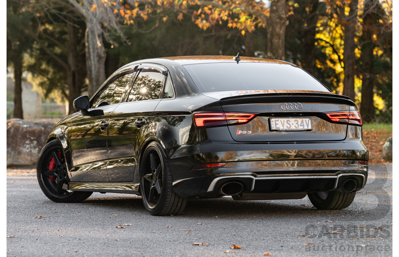 8/2017 Audi RS3 Quattro (AWD) 8V 4d Sedan Mythos Black Turbo 2.5L - Modified Stage 2
