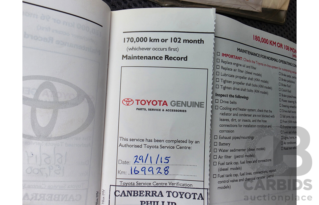 4/2005 Toyota Hilux SR5 (4x4) GGN25R X Cab P/Up White 4.0L
