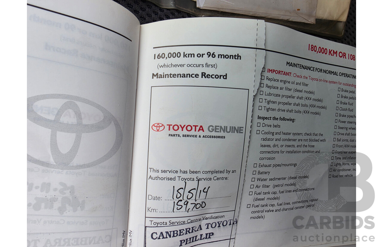 4/2005 Toyota Hilux SR5 (4x4) GGN25R X Cab P/Up White 4.0L