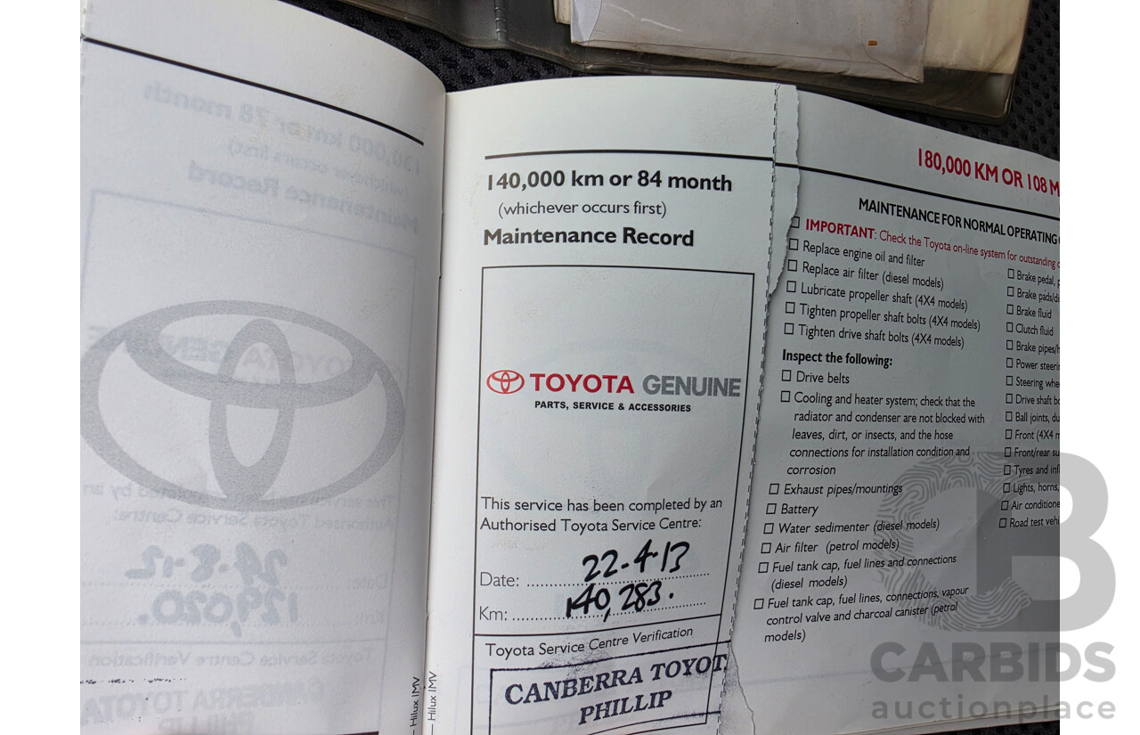 4/2005 Toyota Hilux SR5 (4x4) GGN25R X Cab P/Up White 4.0L