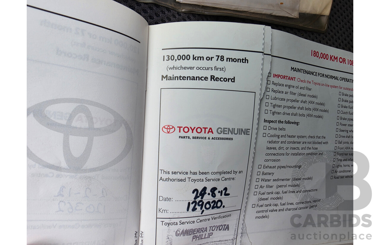 4/2005 Toyota Hilux SR5 (4x4) GGN25R X Cab P/Up White 4.0L