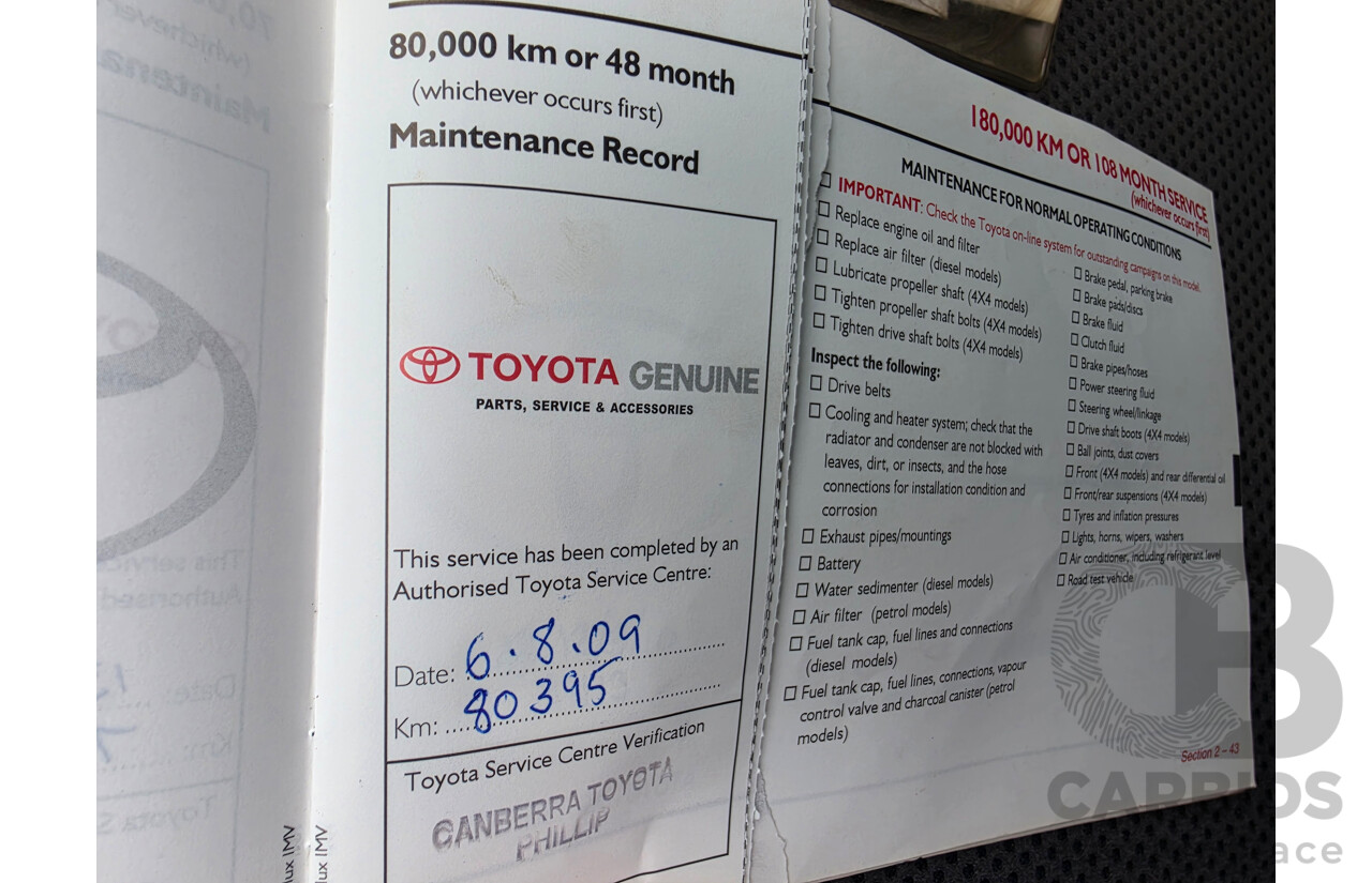 4/2005 Toyota Hilux SR5 (4x4) GGN25R X Cab P/Up White 4.0L