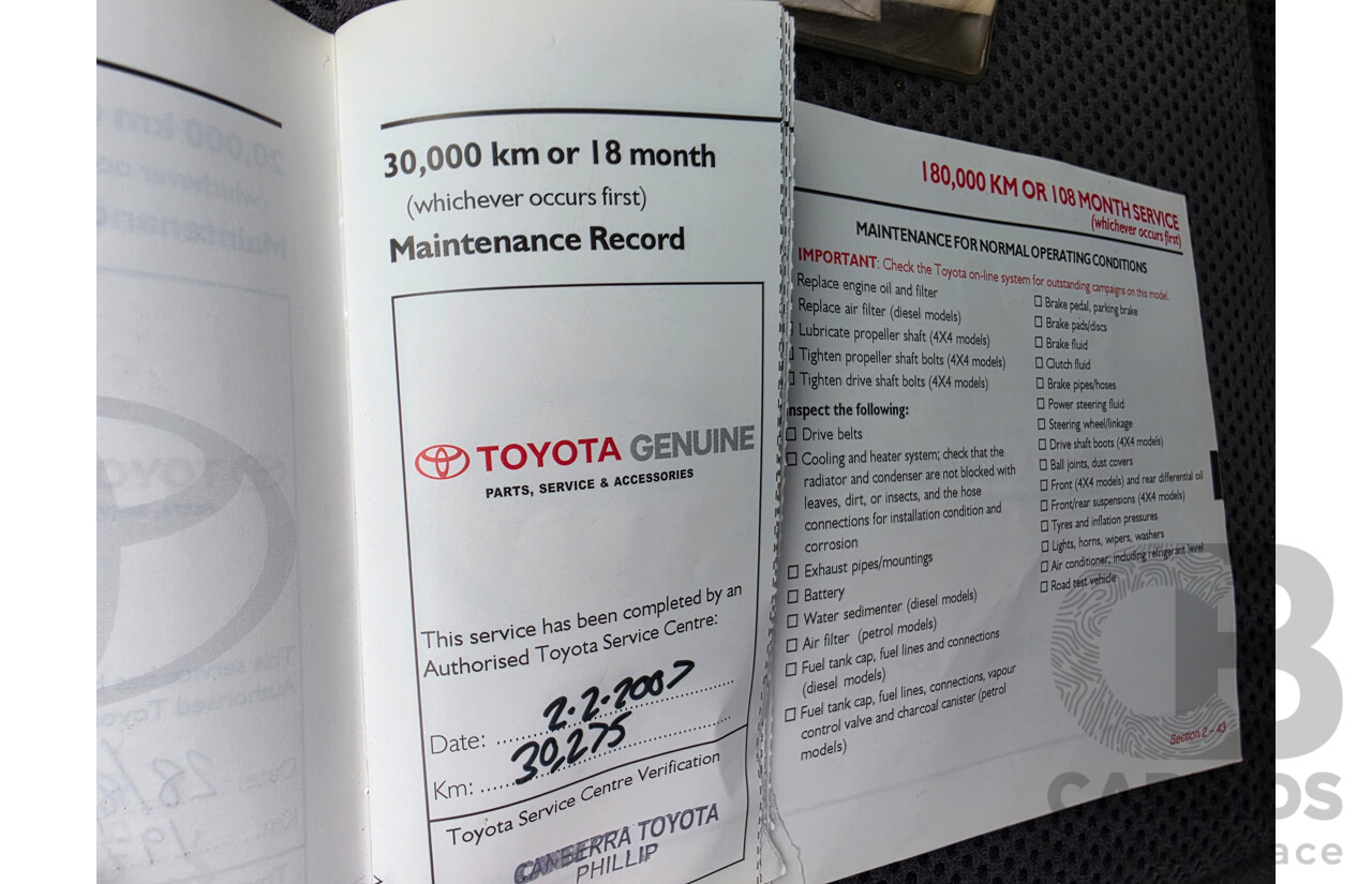 4/2005 Toyota Hilux SR5 (4x4) GGN25R X Cab P/Up White 4.0L