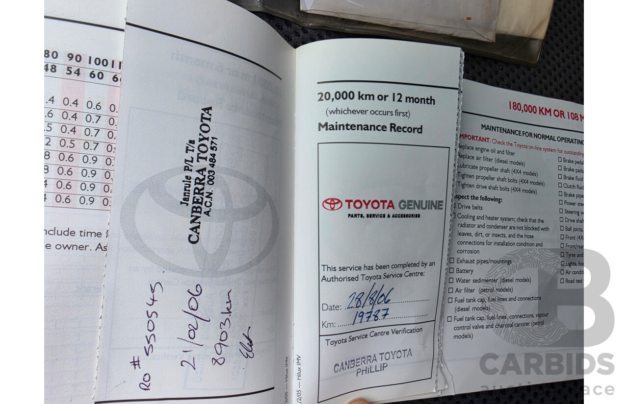 4/2005 Toyota Hilux SR5 (4x4) GGN25R X Cab P/Up White 4.0L