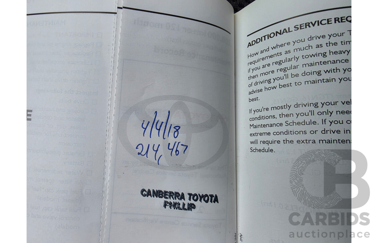 4/2005 Toyota Hilux SR5 (4x4) GGN25R X Cab P/Up White 4.0L