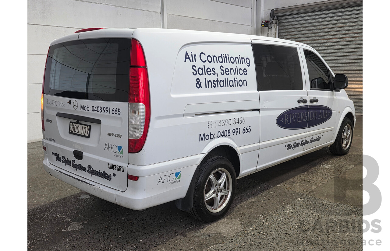 10/2007 Mercedes-Benz Vito 109CDI Extra Long 4d Van Arctic White Turbo Diesel 2.1L