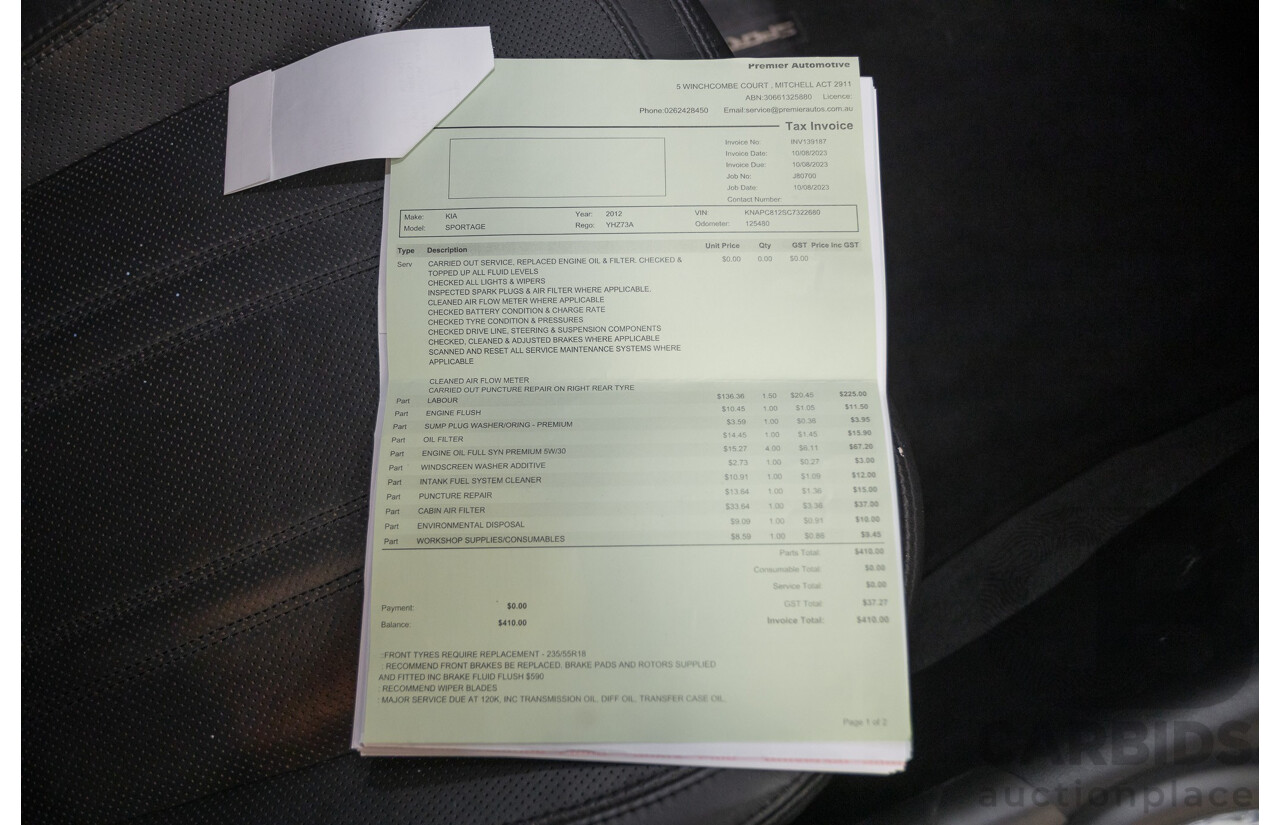 4/2012 Kia Sportage Platinum (AWD) SL MY12 4d Wagon Mineral Silver Metallic 2.4L