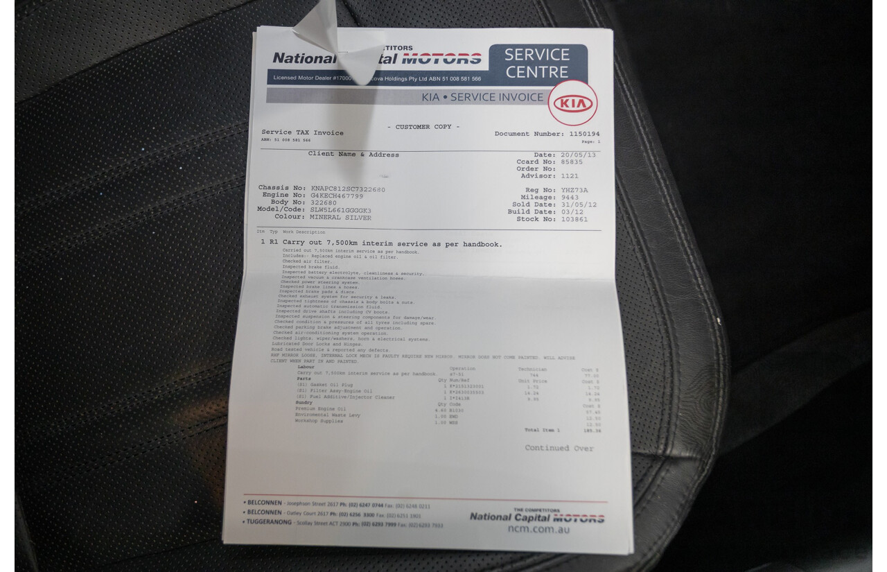 4/2012 Kia Sportage Platinum (AWD) SL MY12 4d Wagon Mineral Silver Metallic 2.4L