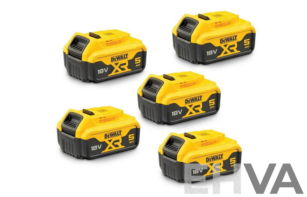 DeWalt 18V XR 5.0 AH Li-Ion Battery - 5 Pack
