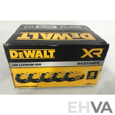 DeWalt 18V XR 5.0 AH Li-Ion Battery - 5 Pack