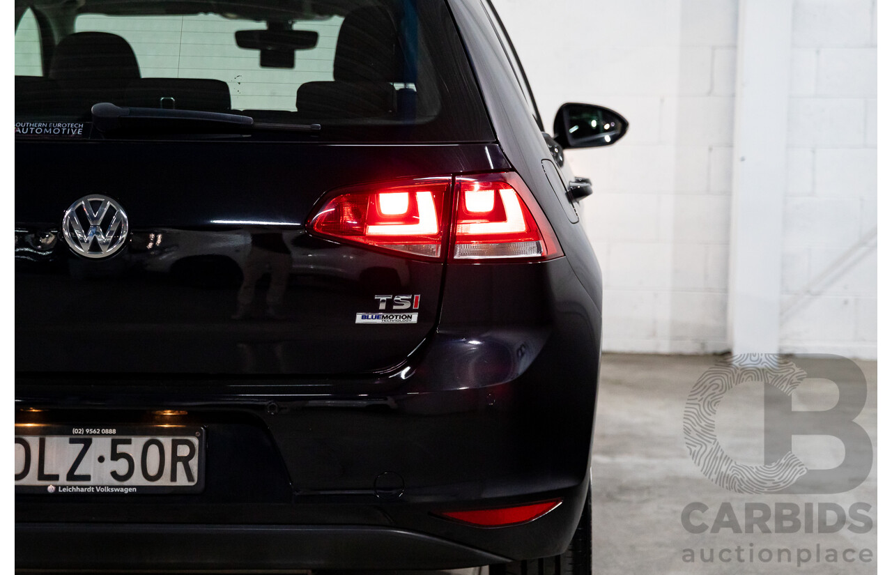 02/2017 Volkswagen Golf 92 TSI TRENDLINE FWD AU MY17 5D Hatchback Black 1.4L