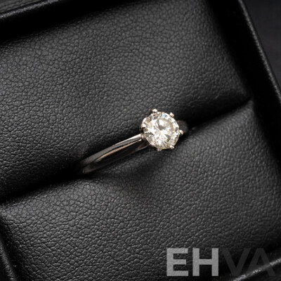 18ct White Diamond Solitaire Engagement Ring with Valuation - Size P