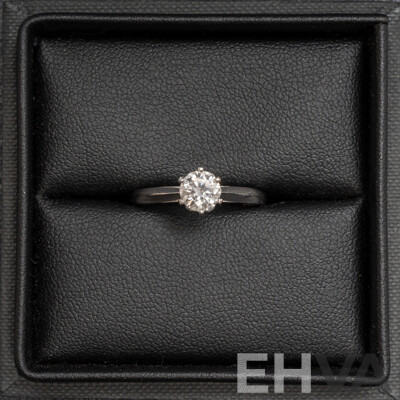 18ct White Diamond Solitaire Engagement Ring with Valuation - Size P