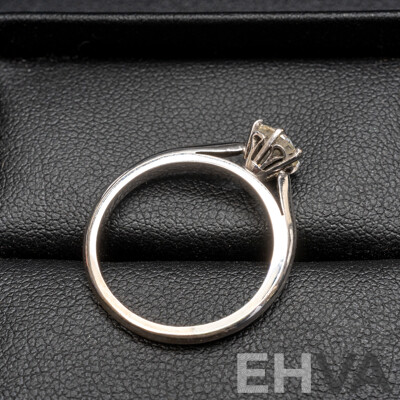 18ct White Diamond Solitaire Engagement Ring with Valuation - Size P