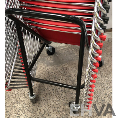 Axona Aichi Sled Base Chairs - Lot of 31 and Axona Aichi Tipo Chair Trolley
