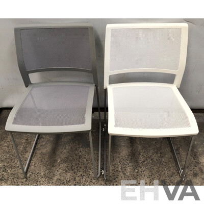 Axona Aichi Sled Base Chairs - Lot of 29 and Axona Aichi Tipo Chair Trolley