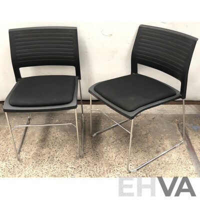 Axona Aichi Sled Base Chairs - Lot of 28 and Axona Aichi Tipo Chair Trolley