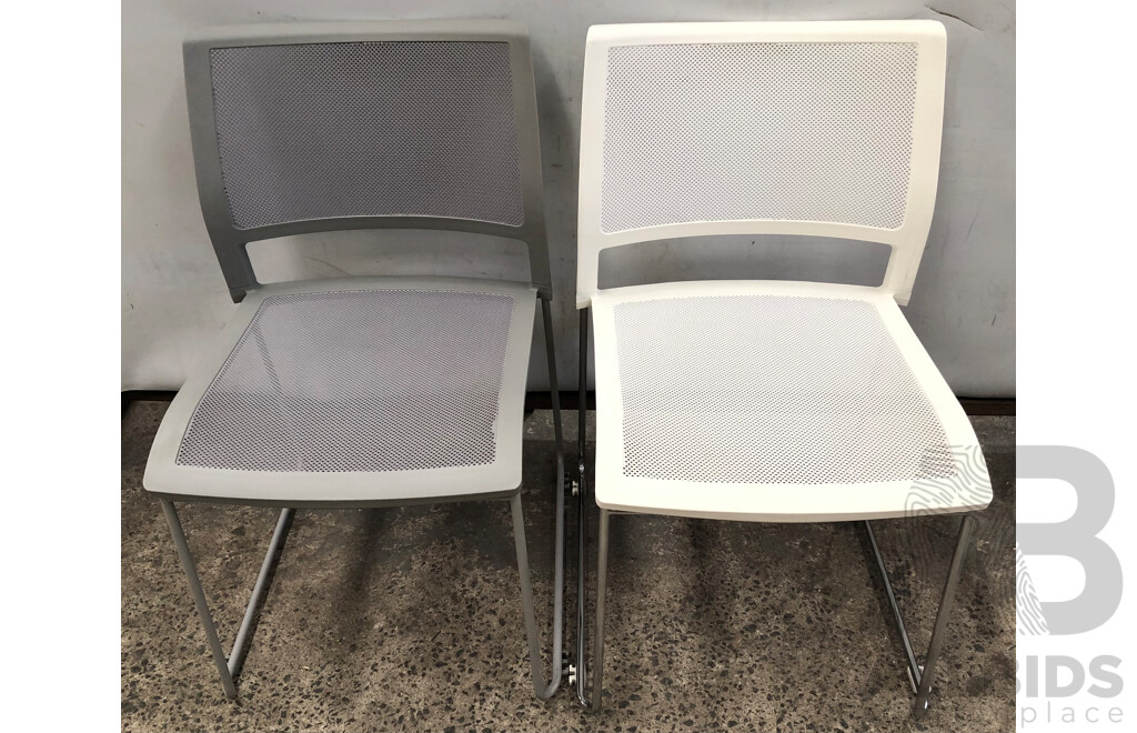 Axona Aichi Sled Base Chairs - Lot of 29 and Axona Aichi Tipo Chair Trolley