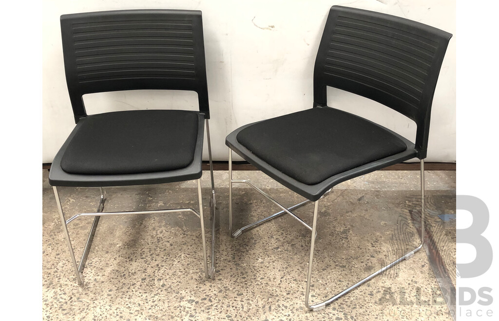 Axona Aichi Sled Base Chairs - Lot of 23 and Axona Aichi Tipo Chair Trolley