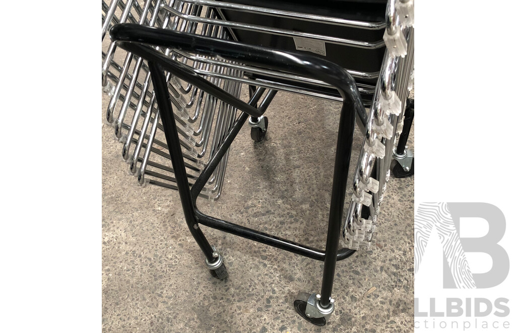 Axona Aichi Sled Base Chairs - Lot of 23 and Axona Aichi Tipo Chair Trolley