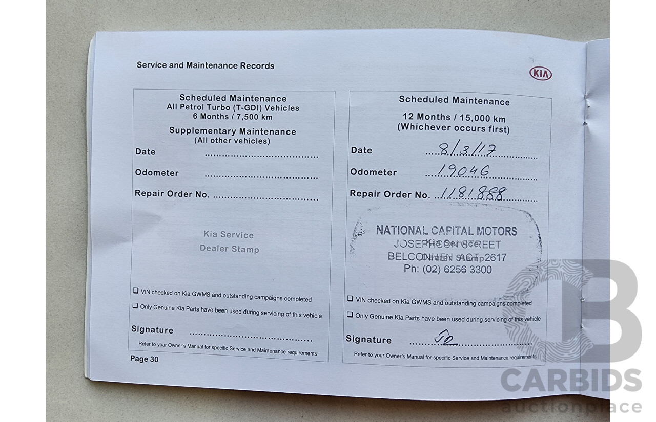 10/2015 Kia RIO S UB MY15 3d Hatchback White 1.4L