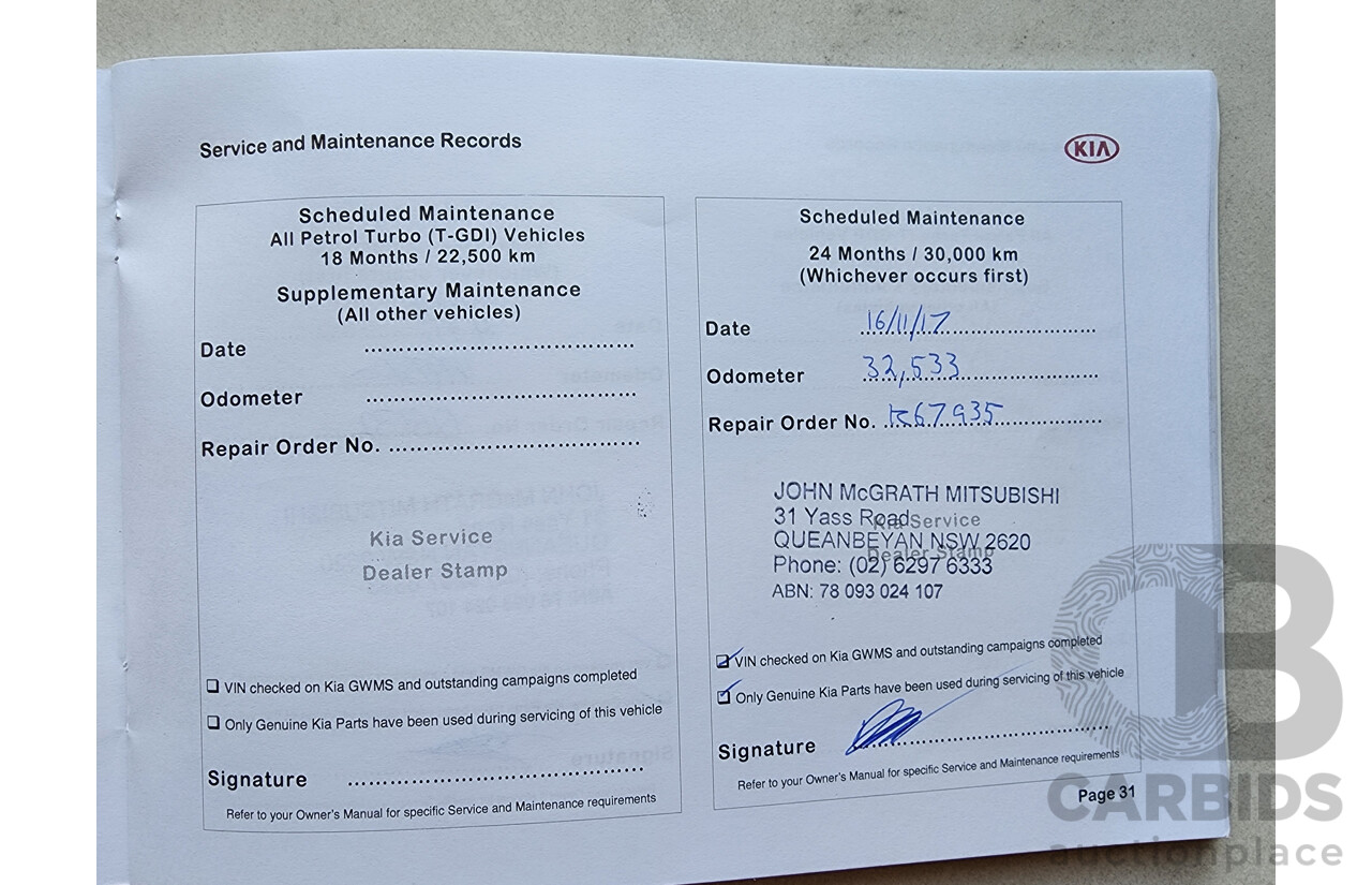 10/2015 Kia RIO S UB MY15 3d Hatchback White 1.4L