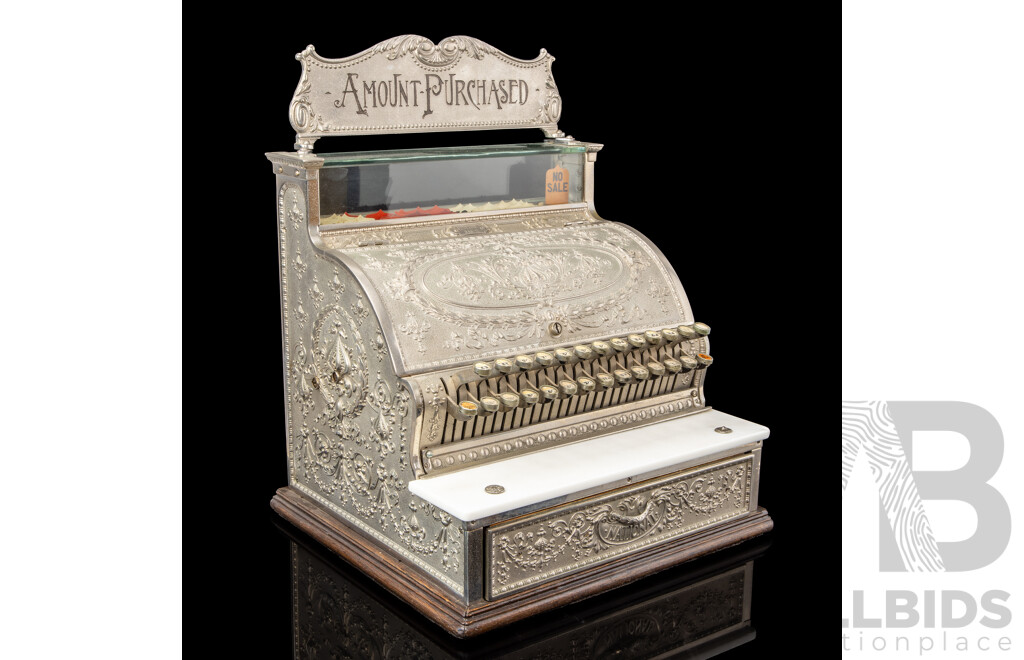 Antique Nickle Plate National Cash Register