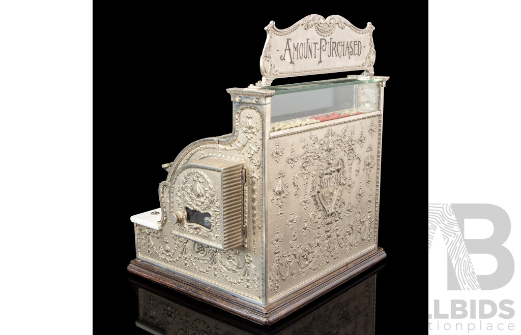 Antique Nickle Plate National Cash Register