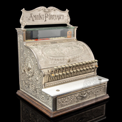 Antique Nickle Plate National Cash Register