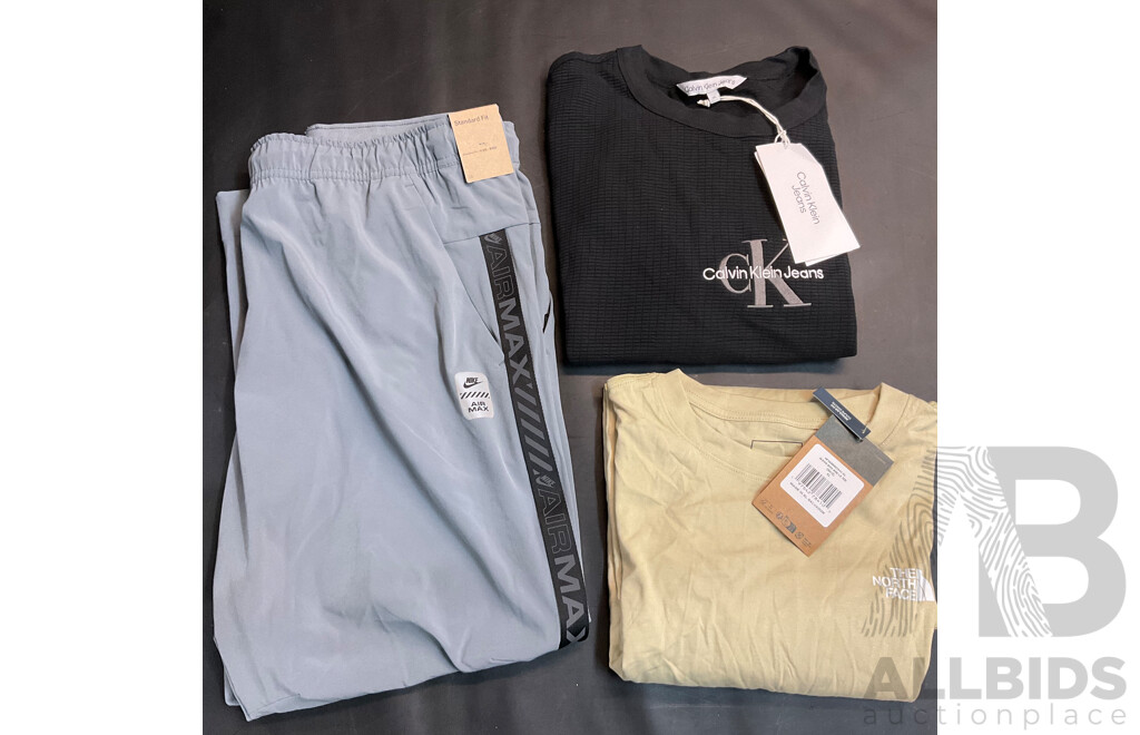 Calvin Klein Black T-Shirt & the North Face Long Sleeve & Nike Men's Pants (XL)  and Assorted Bonds Trunks(XL) & Singlets (2XL)