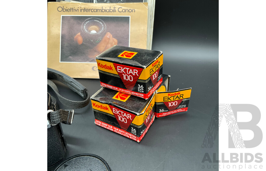 Vintage CANON A-1SLR Film Camera and Accessories