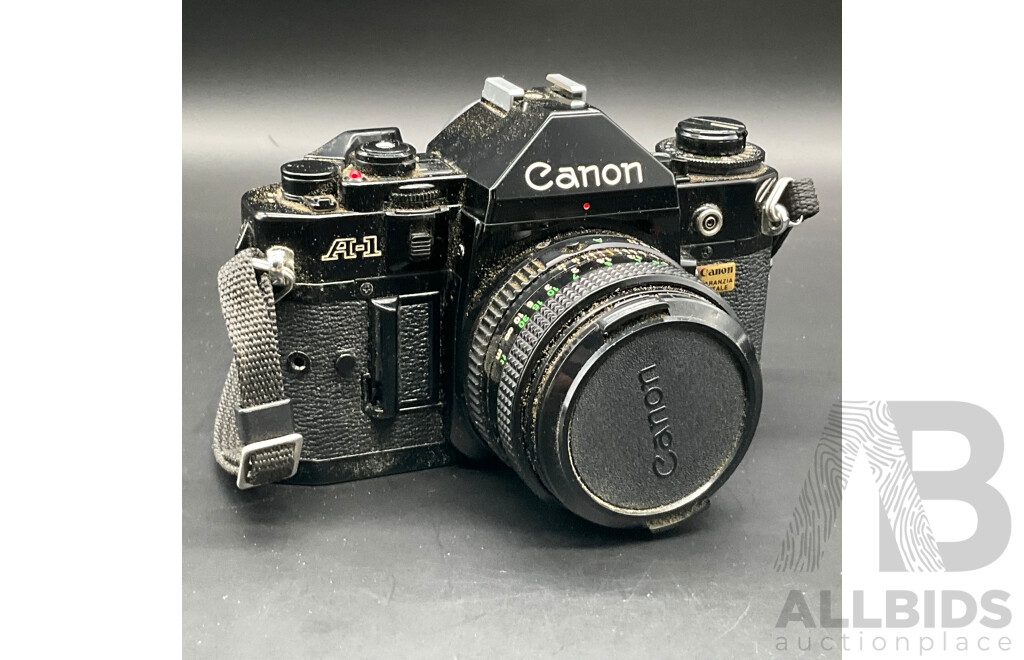 Vintage CANON A-1SLR Film Camera and Accessories