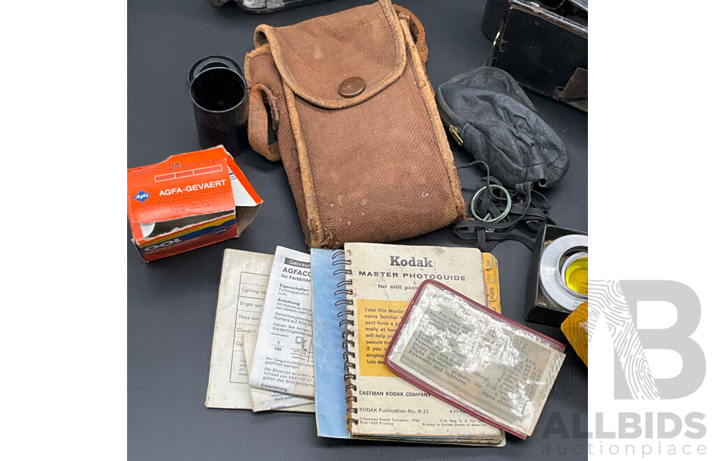 Vintage KODAK Autographic Film Camera No. A-116  and No. A-120, and Accessories