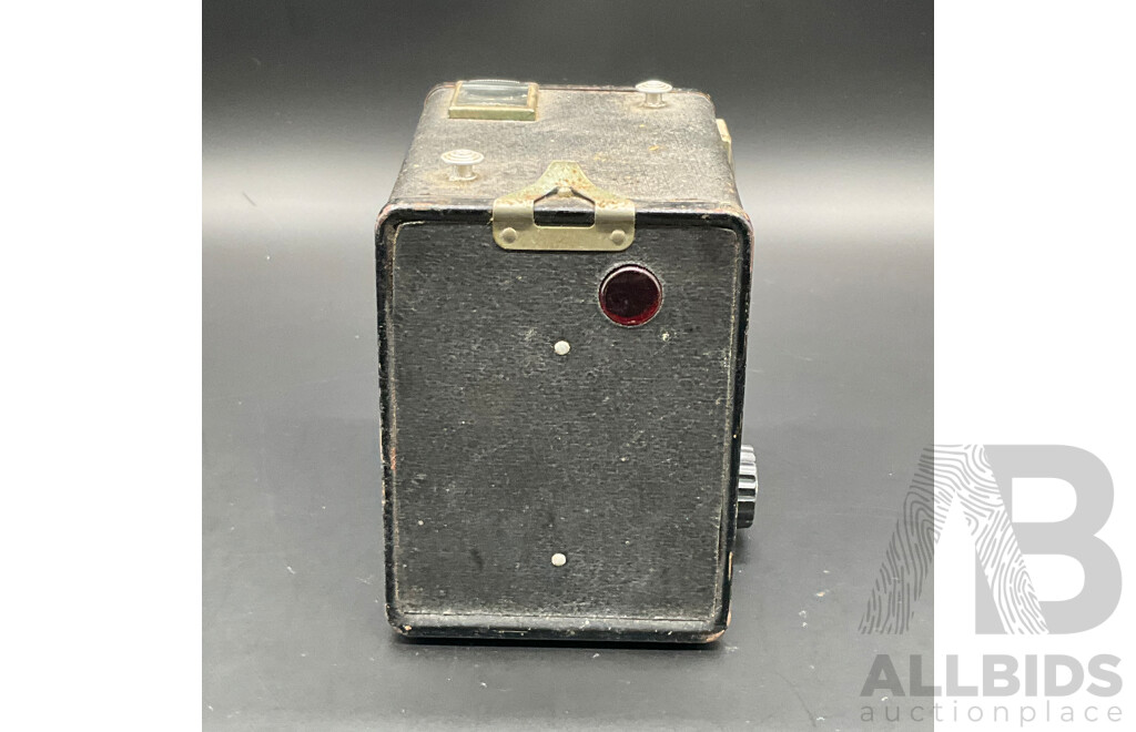 Vintage Photography Equipment, Including KODAK Brownie Box Camera, Baby-Cine Camera and Large Lamp - Lot of 3