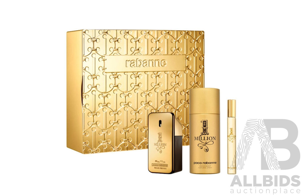 PACO RANANNE 1 Million Eau De Toilette 3-piece Gift Set