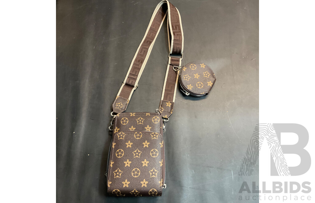 Brown Monogram Multi-pocket Crossbody Bag