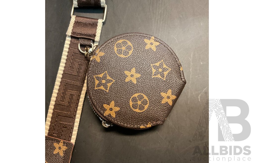 Brown Monogram Multi-pocket Crossbody Bag