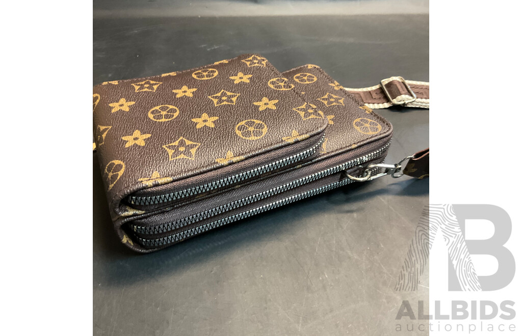 Brown Monogram Multi-pocket Crossbody Bag