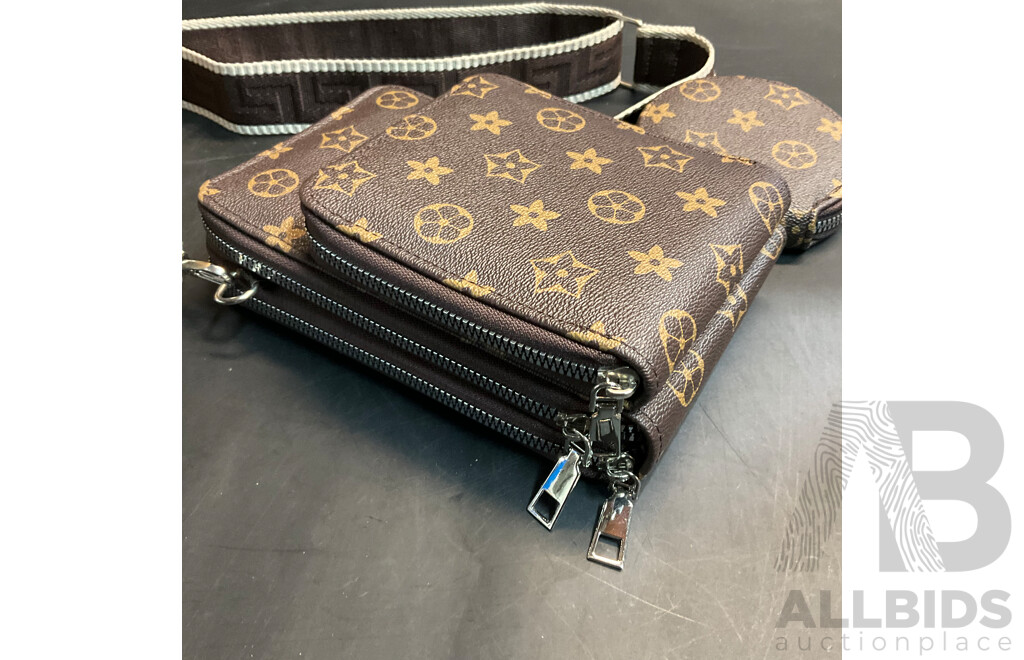 Brown Monogram Multi-pocket Crossbody Bag