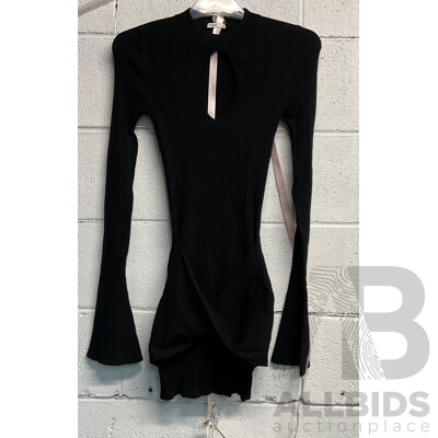 House of CB Aziza Light Knit Long Sleeve Mini Dress Size XS
