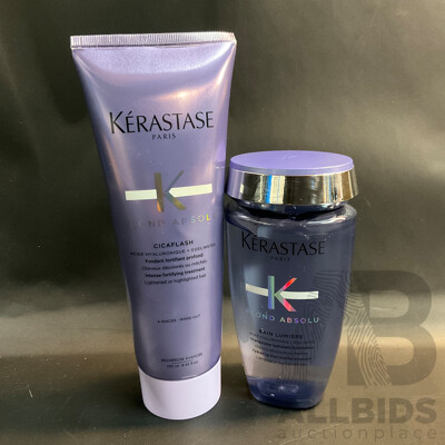Kerastas Blond Absolu Cicaflash Conditioner 250 Ml & Hydrating Illuminating Shampoo 250ml - Lot of 2