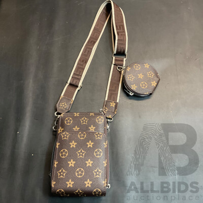 Brown Monogram Multi-pocket Crossbody Bag