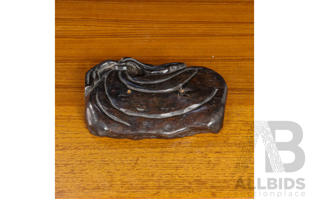 Chinese Figurative Carved Wooden Table Lamp and Shade