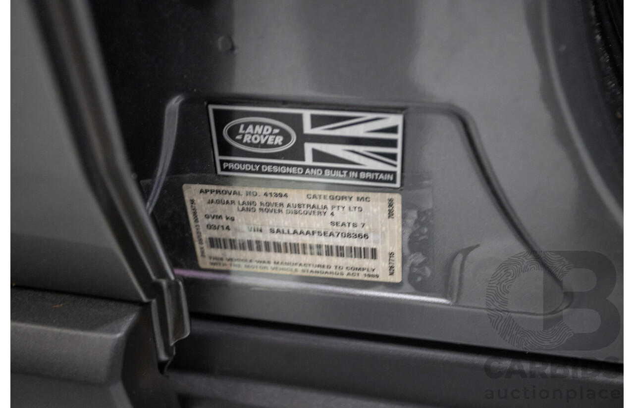 03/2014 Land Rover Discovery 4 3.0 SDV6 HSE (4x4) MY13 4D Wagon Corris Grey  Turbo Diesel 3.0L